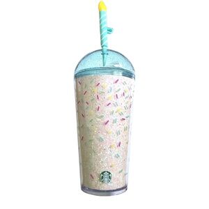 2025 Starbucks Birthday Glitter 16oz Dome Cold Cup Tumbler with Topper